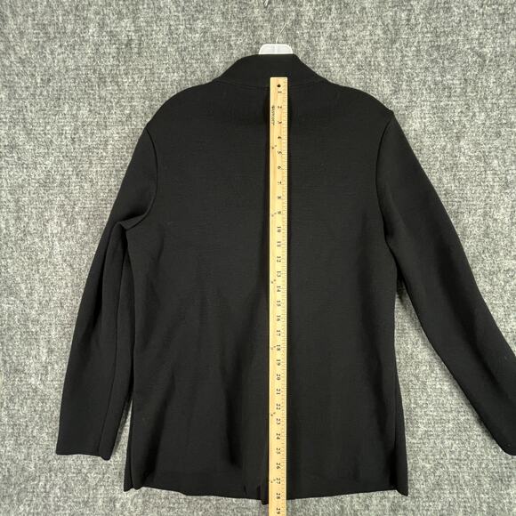 Saint James Womens Duffle Peacoat Pure Wool 10 Black Sweater made in France - Picture 10 of 11